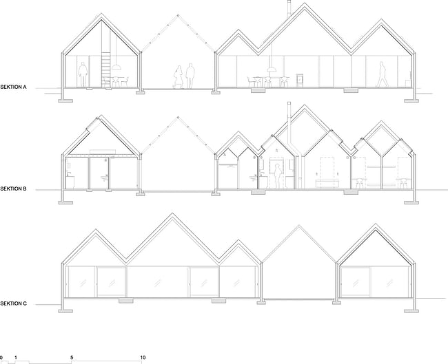 House sections. Image courtesy of Tham & Videgård Arkitekter