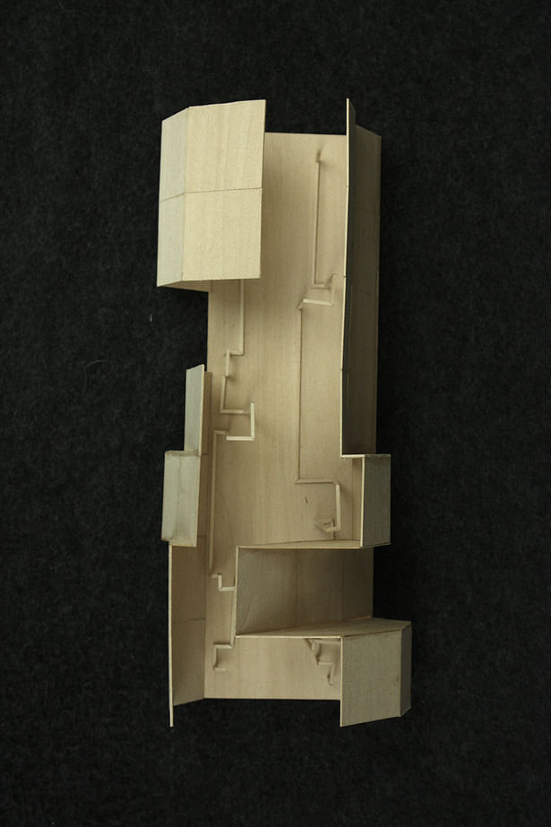 Public/private facade study of Waverly Street [basswood]