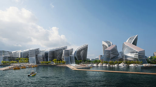 The winning Admiral Serebryakov Embankment masterplan proposal by Zaha Hadid Architects + Pride TPO. Rendering: VA.