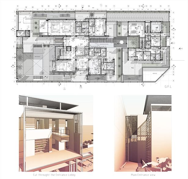 Ground floor plan and some of the views