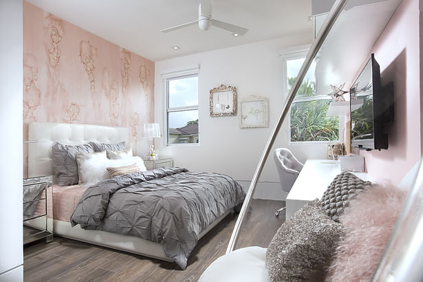 Girls bedroom - Residential Interior Design Project in Aventura, Florida 