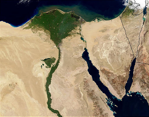 Fertile farmland since pharaohs ruled Egypt, the agricultural areas all around the Nile River are under thread from accelerated — and often illegal — urban growth. (Photo: Jacques Descloitres, MODIS Rapid Response Team, NASA/GSFC)