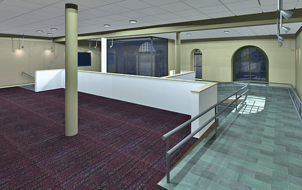 Rear view of the new lobby