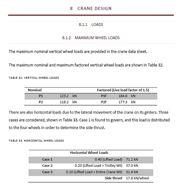 Crane Runway - Wheel Loads - Technical Report