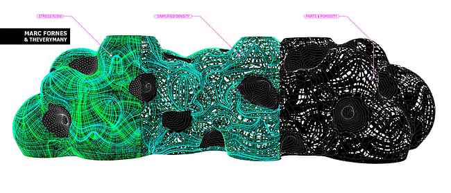 Front view diagram. Image courtesy MARC FORNES / THEVERYMANY.