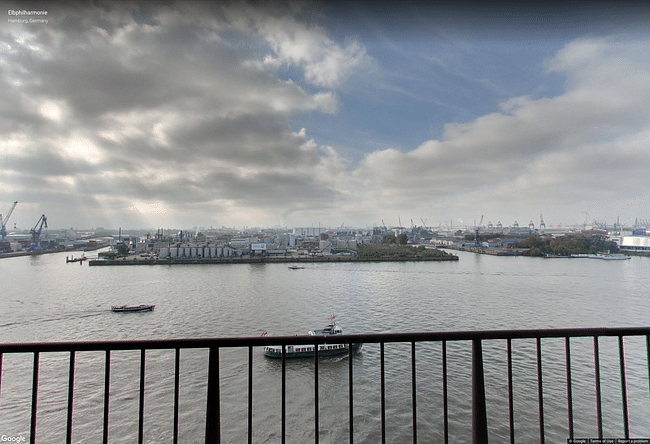 Screenshot of Elbphilharmonie Hamburg, view of HafenCity, via Google Arts and Culture.