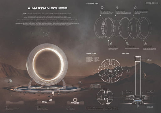 Second Place winner A Martian Eclipse by Park Seo-an and Ju Yeon Hong (South Korea). Image courtesy Volume Zero Competitions