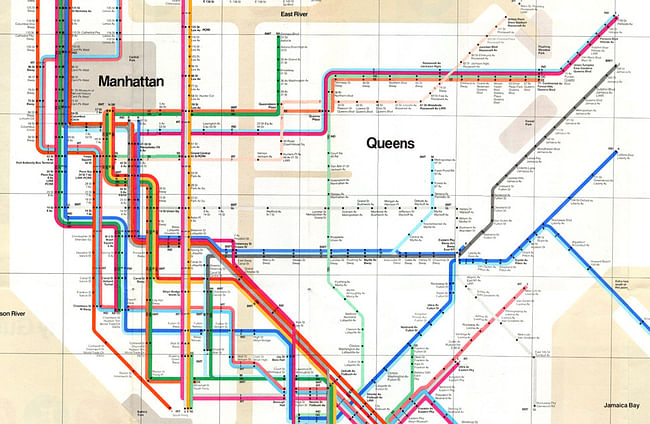 Massimo Vignelli's 1972 New York City subway map