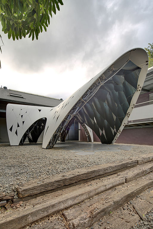 AR-MA’s “Trifolium” digital pre-fab pavilion at the Sherman Contemporary Art Foundation in Sydney. Photo: Brett Boardman.