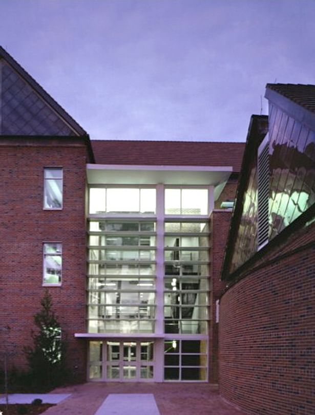 Main Entry Atrium and Stair at night