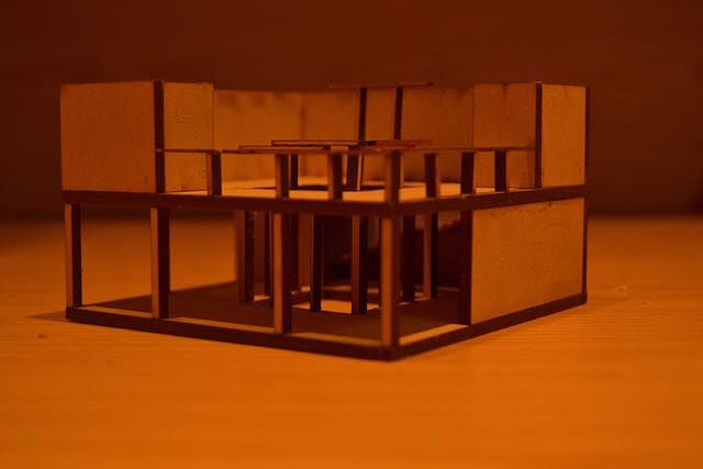 1:100 model of a sculpture pavilion for the National University of Colombia