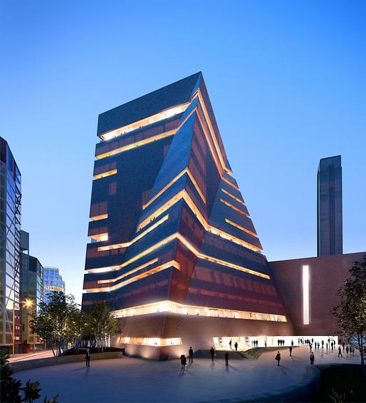 The "Switch House" extension of the Tate Modern by Herzog and de Meuron. Image credit: Hayes Davidson and Herzog & de Meuron via the Guardian
