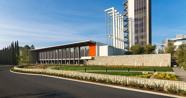 Arboretum - Arboretum, Christ Cathedral. East elevation, camera facing west. Photo by Cristian Costea. Credit: Christian Costea Photography, Inc.