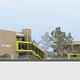 Elevation exterior view of the new Media Center. Rendering courtesy of KCRW. 