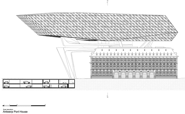 East elevation. Image courtesy of Zaha Hadid Architects.