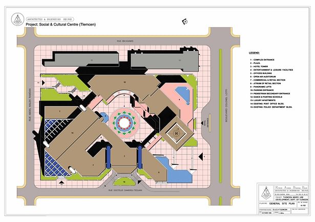 Site Plan - Social-Cultural Urban Centre (Tlemcen - Algeria - 1986)