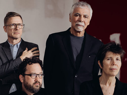 (L - R) Charles Renfro, Benjamin Gilmartin, Ricardo Scofidio, and Elizabeth Diller. Image courtesy of DS+R. Photo by Geordie Wood