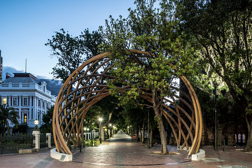 Desmond Tutu Memorial Arch by Snøhetta and collaborators, located in Cape Town, ZA. Image: David Southwood.