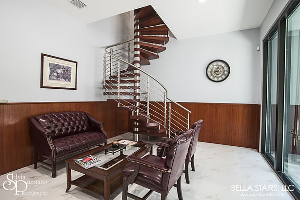 A spiral staircase is a perfect solution for any compact space.