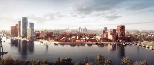 Imperial Shipyard development plan by Henning Larsen, located in Gdansk, Poland. Image: Plankton Group.