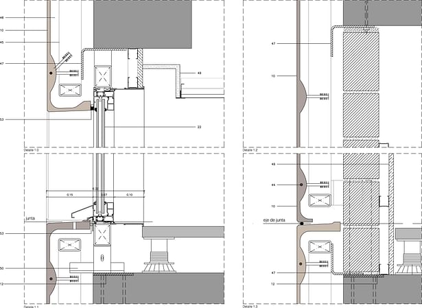 Façade's vertical section detail