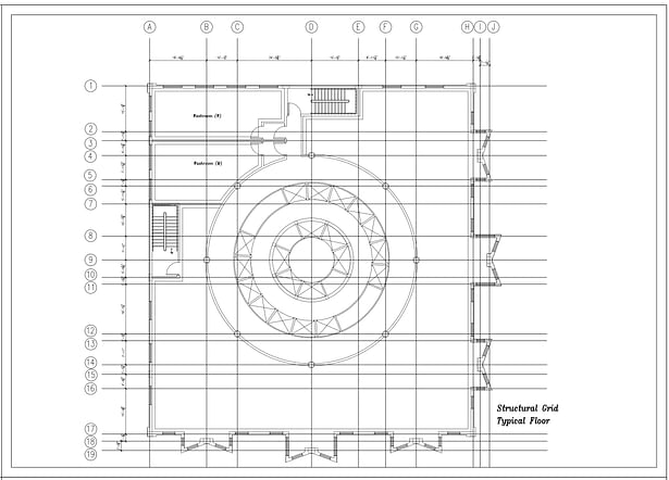 Structural Grid Typical Floor Plan