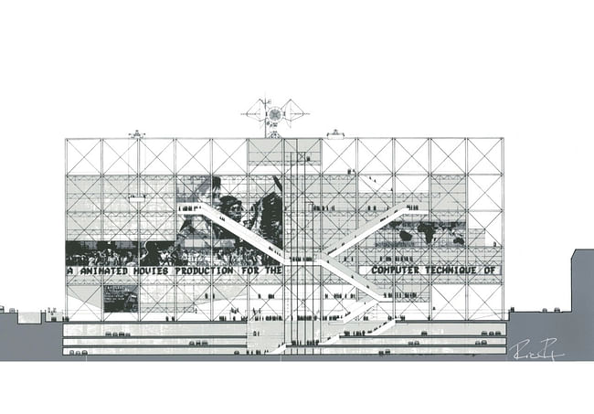Richard Rogers | Rogers Stirk Harbour + Partners, The Centre Pompidou, Screenprint, 24 x 36