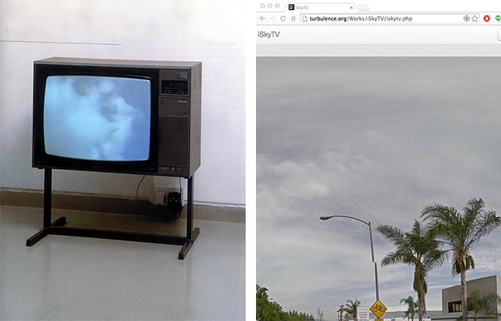 Installation shot of Yoko Ono's 'SkyTV' (1966) / iSkyTV on the author's browser. Credit: iSkyTV