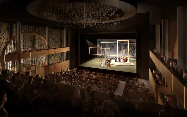 View from the auditorium towards the stage inside the Main Theater (Image: West Kowloon Cultural District Authority)