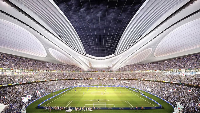 Screenshot from ZHA's 'New National Stadium Video Presentation'.