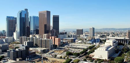 Downtown Los Angeles and Points NE from City Hall Observation Terrace, 12/30/13. Image via Joe Wolf's flickr.