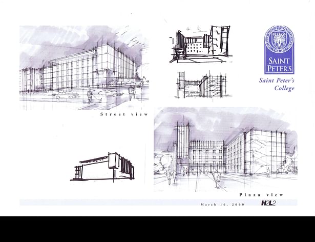 Initial sketches of the Building, Court and Street Views