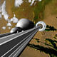 An artist's rendering of what a space elevator could look like on a terraformed Mars. Credit: FlyingSinger via flickr