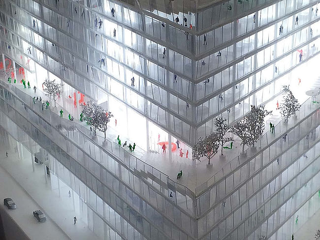 Model of BIG's proposal for Axel Springer HQ in Berlin. Image: BIG