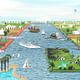 The proposal 'Central Lake' for the EUROPAN 11 Leeuwarden challenge by BudCud (Image: BudCud)