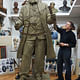 Zenos Frudakis working on the bronze statue of Frederick Law Olmsted, which will be officially unveiled on April 22.