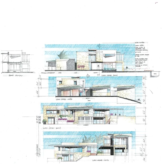 Elevation Studies (hand drawn renderings)