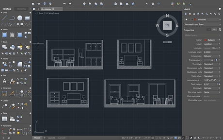 Duplex Elevations done on Autocad-school Project 