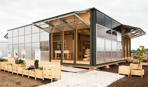 The Swiss Team, “NeighborHub”. Photo credit: Dennis Schroeder/U.S. Department of Energy Solar Decathlon.