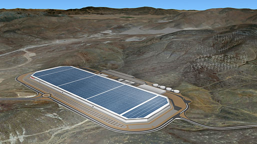 The behemoth solar panel covered Tesla factory. Image: Tesla