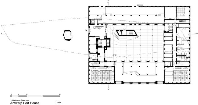 Plan: Ground level. Image courtesy of Zaha Hadid Architects.