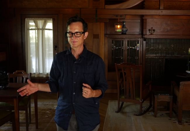 Screen shot from 'Psychic Reading of the Gamble House' by David Fenster, feat. Asher Hartman.