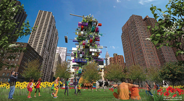 Fresh from the sky: HIVE-INN™ CITY FARM JUST LANDED IN NEW YORK. Hive-Inn™ City Farm is a modular farming structure where containers are designed and used as farming modules and acts as an ecosystem where each unit plays a role in producing food, harvesting energy and recycling waste and water.