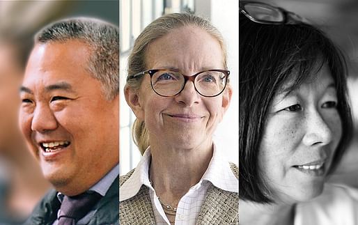 (From left): 2024 AIA award winners Douglas Ito (Whitney M. Young Jr. Award), Elizabeth Plater-Zyberk (AIA/ACSA Topaz Medallion), and Sho-Ping Chin (Edward C. Kemper Award). Images: Housing Development Consortium, Patience Malaba, DPZ CoDesign, Payette.
