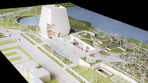 Model of the Obama Presidential Center in Jackson Park on Chicago's South Side. Picture from the Obama Foundation.