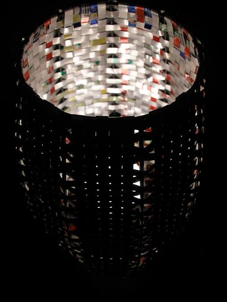 Sculptural lighting made from aluminum cans