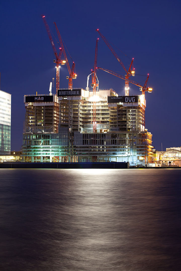Building ‘The Rotterdam,’ under construction, architect: OMA, Rem Koolhaas, 2013, Rotterdam © Ossip van Duivenbode