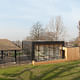 View of the south-east glazing into the education/seminar space from the animal enclosure (Photo: Michael Harding)