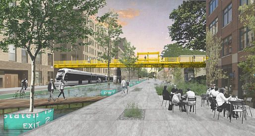 Prospect Trace: Transforming an Expressway into Civic Space from Civic Architecture Workshop and David Cunningham Architecture Planning. Image: Civic Architecture Workshop and David Cunningham Architecture Planning 