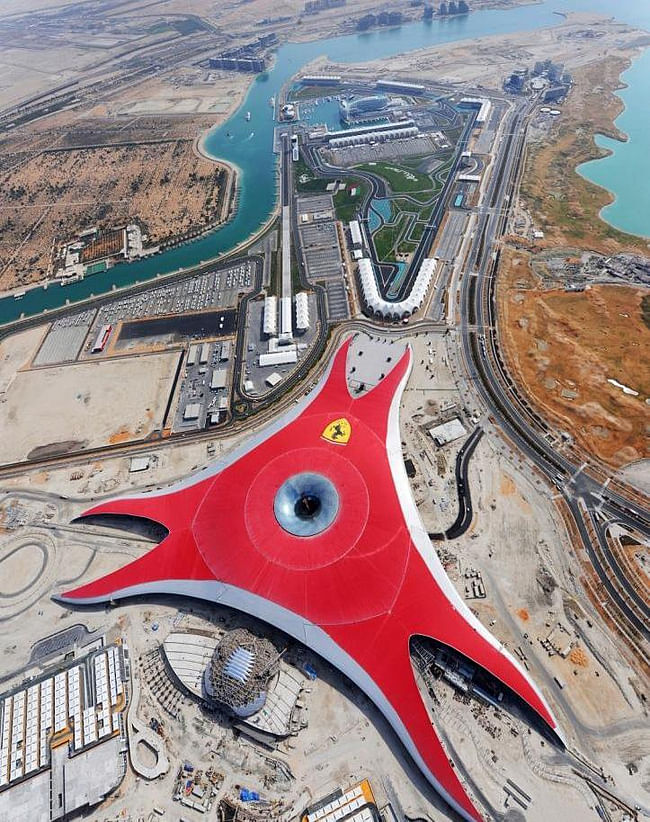 Ferrari World in Abu Dhabi, UAE by Benoy; Roof material supplier: Euramax Coated Products